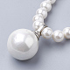 Synthetische Shell Pearl Anhänger Halsketten NJEW-Q310-01-2