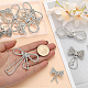 CHGCRAFT 12Pcs 4 Styles Butterfly Brooch Pin Set Rhinestone Butterfly Brooch Pins Brass Badge Silver Butterfly Pin for Scarf Shirts Dresses Bridal Suit JEWB-CA0001-19-4