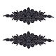 Fingerinspire 2 pezzo di applique con strass per vestito (nero DIY-WH0304-643A-1