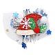クリスマステーマのフェルト＆ガーゼのアリゲーターヘアクリップ  塩ビと鉄のパーツ  女の子の女性のためのヘアアクセサリー  帽子  71x87x23mm PHAR-F019-10-2
