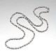 304ステンレススチール製ボールチェーンネックレス  装飾ネックレス  米とラウンド  ステンレス鋼色  18インチ（46cm） CHS-O004-B-2.4mm-2