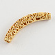 Tibetan Style Alloy Hollow Curved Tube Beads TIBEB-S002-G-NR-2