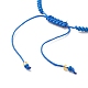 Плоский круглый браслет лэмпворк с плетеными бусинами от сглаза BJEW-JB07234-05-4