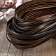 Peプラスチック模倣籐籐  立体織り素材  DIYのための  家具編み物  ストライプ柄のフラット  コーヒー  8x1.2mm  32 m /ロール KY-SZ0001-12E-5