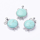 Synthetic Turquoise Box Clasps G-E427-08P-2