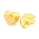 Boucles d'oreilles en forme de coeur en laiton plaqué en rack EJEW-A028-32G-2