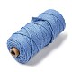 工芸品の編み物用の綿糸  コーンフラワーブルー  3mm  約109.36ヤード（100m）/ロール KNIT-PW0001-01-40-2