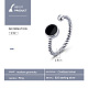 Anillos de dedo ajustables de plata de ley con baño de rodio y esmalte RJEW-FF0008-007P-5