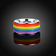 316l arcobaleno in acciaio al titanio anelli a larga banda alla moda RJEW-BB07180-6B-2