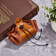 SUPERFINDINGS 1pcs Faux Leather Drawstring Pouch Vintage Belt Pouch Dice Bag Saddle Brown Portable Coin Purse Imitation Leather Drawstring Purse with Alloy Findings AJEW-FH0003-30-4