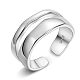 SHEGRACE Rhodium Plated 925 Sterling Silver Cuff Rings JR781A-1
