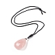Ожерелье с подвеской из натурального розового кварца для женщин NJEW-C031-01-2