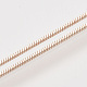 真鍮スクエアスネークチェーンネックレスメイキング  カニカン付き  ローズゴールド  18.5インチ（47.2cm）  1mm MAK-T006-10A-RG-3