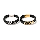 Bracelet cuir tressé triple passants multi-rangs avec 304 fermoir aimanté acier inoxydable pour homme femme BJEW-C021-20-1