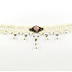 Colliers tour de cou en dentelle de style gothique avec accessoires en alliage et perles en acrylique NJEW-R227-79-3
