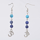 Natural & Synthetic Mixed Stone Dangle Earrings EJEW-JE02642-2