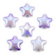 UVメッキレインボー虹色アクリルビーズ  スター  紫色のメディア  20x22x10.5mm  穴：3.2mm PACR-T016-02A-3