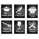 Creatcabin cocina pared arte impresiones papel juego de 6 impresiones utensilios de cocina pared arte decoración negro citas carteles para hombres mujeres granja hogar Oficina decoraciones sin marco 8x10 pulgadas HJEW-WH0034-011-1