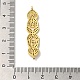Rack Plating Brass Micro Pave Clear Cubic Zirconia Connector Charms KK-K377-80G-3