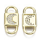 Brass Micro Pave Clear Cubic Zirconia Links Connectors ZIRC-N039-107-NF-2
