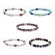 Bracelet extensible perles rondes pierres naturelles mélangées thème chakra BJEW-JB07248-1