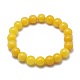 Natural Yellow Jade Bead Stretch Bracelets BJEW-K212-C-038-2