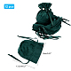 Nbeadsベルベットジュエリーバッグ、巾着＆プラスチックイミテーションパール  ベルベット布ギフトポーチ  濃い緑  13.2x14x0.4cm TP-NB0001-20B-2