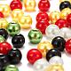 300Pcs 5 Colors Christmas Theme Baking Painted Glass Pearl Round Beads HY-FS0001-02-5