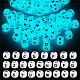 104 Pcs Luminous Cube Silicone Beads Letter Square Dice Alphabet Beads with 2mm Hole Spacer Loose Letter Beads for Bracelet Necklace Jewelry Making JX439A-5