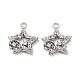 Brass Micro Pave Clear Cubic Zirconia Charms KK-H460-18P-1