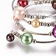 Glass Pearl Bead Wrap Bracelets BJEW-JB02860-11-2