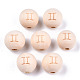 Unfinished Natural Wood European Beads WOOD-S045-142A-12-1