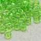 8/0グレードの丸いガラスシードビーズ  透明色  薄緑  8/0  3x2mm  穴：1mm  約10000個/袋 SEED-Q006-3mm-F19-1