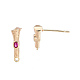 Accessoires de clous d'oreilles en laiton avec micro pavé zircone cubique KK-T062-247G-03-3