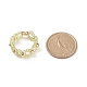Bague en forme de cercle perlé tressée en laiton et pierres précieuses pour femme RJEW-JR00542-5