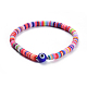 Bracelets de perles tressées en pâte polymère faites main BJEW-JB04427-01-1