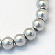 Backen gemalt pearlized Glasperlen runden Perle Stränge HY-Q003-14mm-34-2