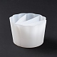 塗料注入用の再利用可能なスプリットカップ  樹脂混合用シリコンカップ  4つの仕切り  花  ホワイト  8.5x8.7x5.5cm  内径：6.5x1.9のCM  7.5x2.6cm DIY-E056-01C-3