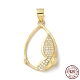 Rack Plating 925 Sterling Silver Micro Pave Clear Cubic Zirconia Pendants Cabochon Settings STER-NH0001-44G-1