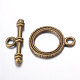 Chiusure toggle anello in lega stile tibetano PALLOY-J589-51AB-NF-1