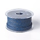 編み紐  革のアクセサリーコード  ジュエリーDIY製版材料  ミディアムブルー  4mm  約32.8ヤード（30m）/ロール WL-I004-4mm-02-1