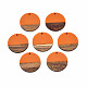 レジン＆ウッドパーツ  フラットラウンド  ダークオレンジ  28.5x3.5~4mm  穴：1.5mm RESI-S358-02B-27-1