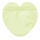 ハート形のプラスチック包装陰陽ジップ ロック袋  トップセルフシールパウチ  緑黄  10x10x0.15cm  片側の厚さ：2.5ミル（0.065mm） OPP-D003-02A-2