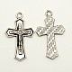 Antique Silver Easter Jesus Jewelry Alloy Pendant Sets TIBEP-X0021-AS-NF-2
