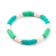 Bracelets extensibles perlés heishi en pâte polymère à la main BJEW-JB06144-02-1
