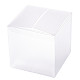 つや消しPVC長方形の好意ボックスキャンディートリートギフトボックス  結婚披露宴のベビーシャワーの荷箱のため  ホワイト  11x11x11cm CON-BC0006-38-1