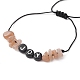 Bracelets de perles tressées en pierres précieuses naturelles BJEW-JB09608-3
