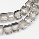 Lustre à facettes cube de perles perles de verre de galvanoplastie plaqués brins EGLA-E041-2mm-PL02-2