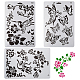 GORGECRAFT 3pcs Plastic Drawing Painting Stencils Butterfly Flowers Rectangle Templates for Notebook Diary Scrapbook Journaling Card DIY Craft Project DIY-CP0001-21-1