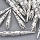 Conos de cuentas de hierro plateado color plata X-E049Y-S-1